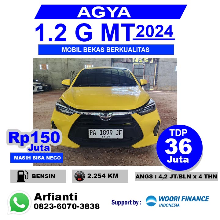 TOYOTA AGYA 1.2 G M/T 2024